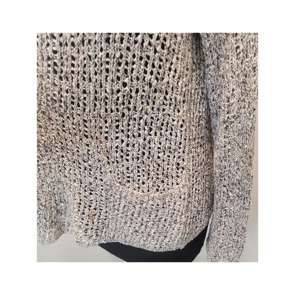 Eileen Fisher Speckled Scoop Neck Open Knit Lightweight Sweater – Small – Beige - Picture 4 of 8